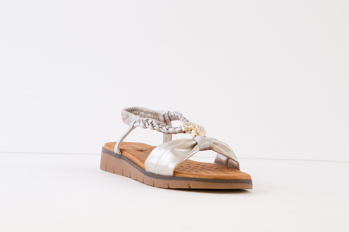 HEAVENLY FEET - NERINE FLAT FASHION SANDAL - SILVER