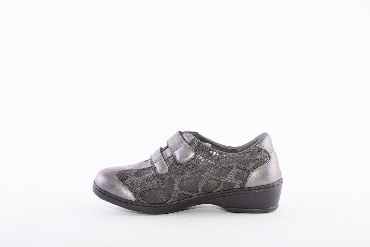 NOTTON - 2369 A VELCRO COMFORT SHOE - GREY