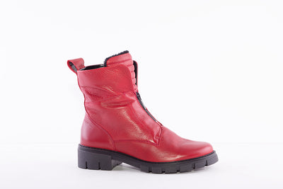 ARA - 23130-64 LOW HEEL ZIP UP FRONT ANKLE BOOT - RED