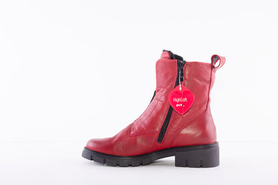 ARA - 23130-64 LOW HEEL ZIP UP FRONT ANKLE BOOT - RED