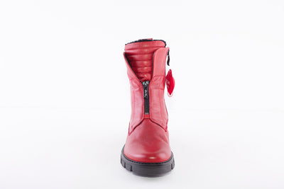 ARA - 23130-64 LOW HEEL ZIP UP FRONT ANKLE BOOT - RED