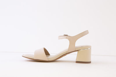 TAMARIS - 28232-418 MEDIUM BLOCK HEEL SANDAL - CREAM