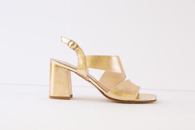 REPO - 49614 HIGH BLOCK HEEL SANDAL - GOLD