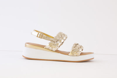 REPO - 83278 LOW WEDGE SANDAL - GOLD