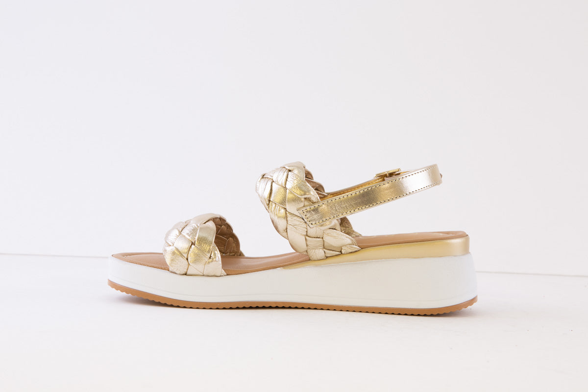 REPO - 83278 LOW WEDGE SANDAL - GOLD