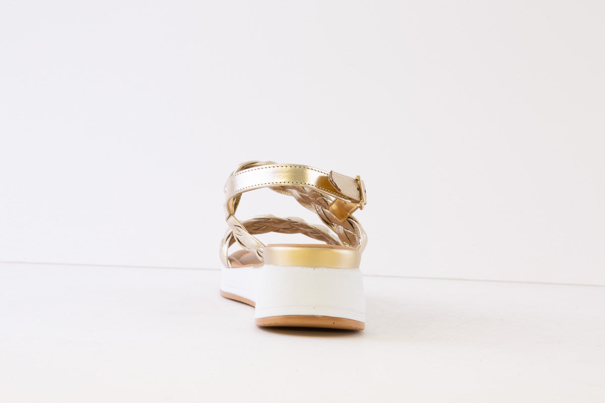 REPO - 83278 LOW WEDGE SANDAL - GOLD