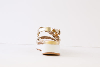 REPO - 83278 LOW WEDGE SANDAL - GOLD