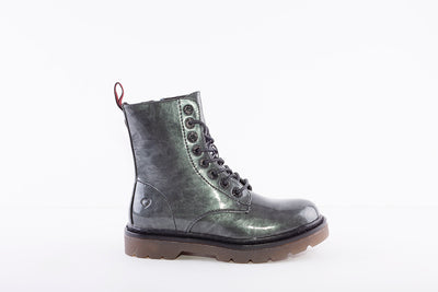 HEAVENLY FEET - JUSTINA LACE UP BOOT - GREY METALLIC