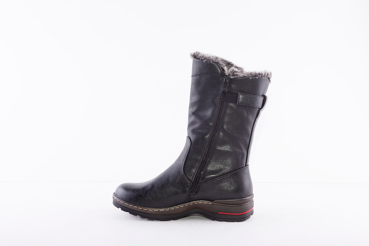 HEAVENLY FEET - BRAMBLE MID-LENGTH ZIP BOOT - BLACK