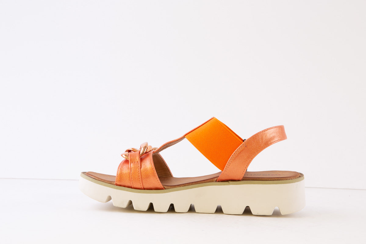 HEAVENLY FEET - LULU FLAT FASHION SANDAL - ORANGE