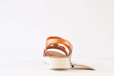 HEAVENLY FEET - LULU FLAT FASHION SANDAL - ORANGE