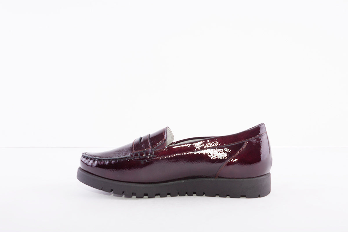 WALDLAUFER - 549002 HEGLI SLIP-ON SHOE - WINE PATENT