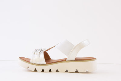 HEAVENLY FEET - LULU FLAT FASHION SANDAL - SILVER
