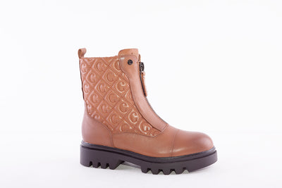 CARMELA - 67925 FRONT ZIP ANKLE BOOT - TAN