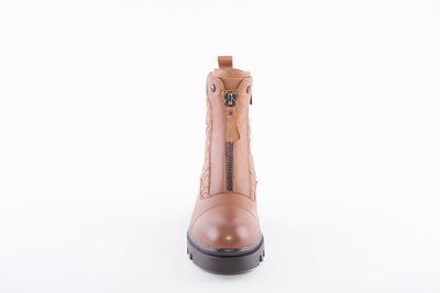 CARMELA - 67925 FRONT ZIP ANKLE BOOT - TAN