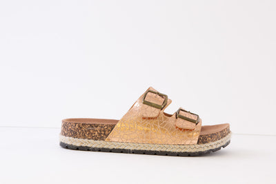 HEAVENLY FEET - ALEXIS COMFORT DOUBLE STRAP MULE - ROSE GOLD