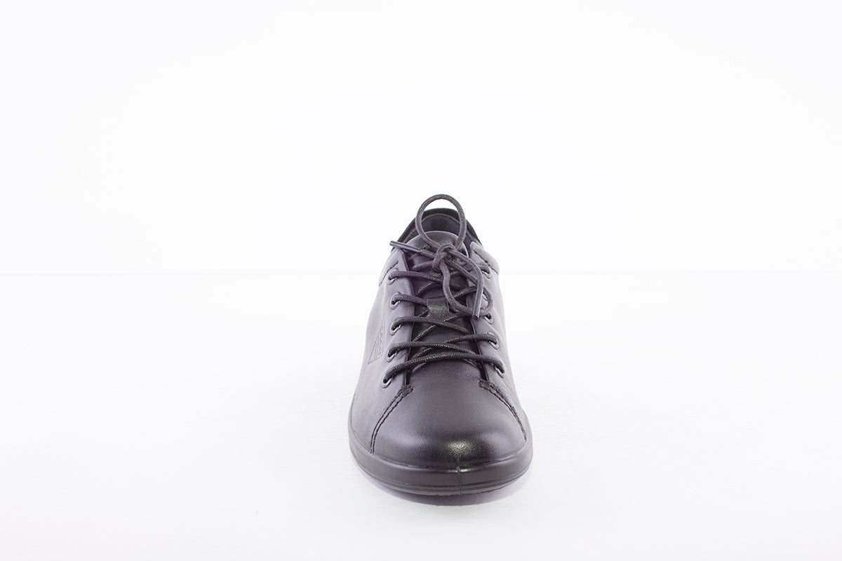 ECCO - SOFT 2.0 LACED COMFORT SHOE - BLACK LEATHER