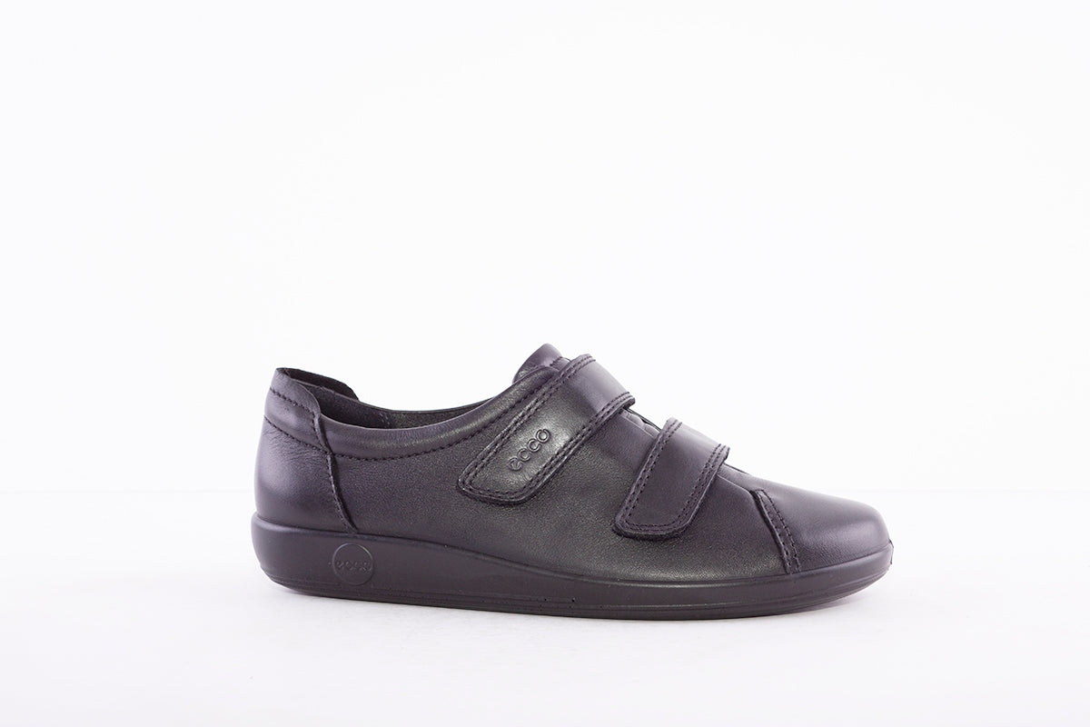 ECCO - 206513 VELCRO SHOE - BLACK LEATHER