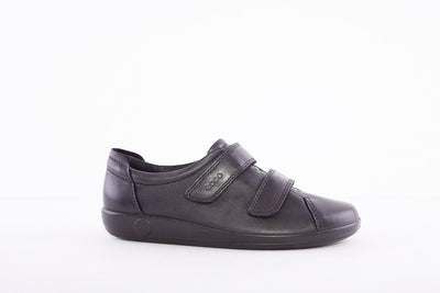 ECCO - 206513 VELCRO SHOE - BLACK LEATHER