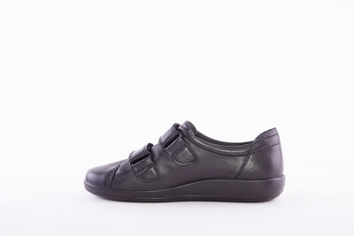 ECCO - 206513 VELCRO SHOE - BLACK LEATHER