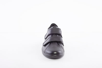 ECCO - 206513 VELCRO SHOE - BLACK LEATHER