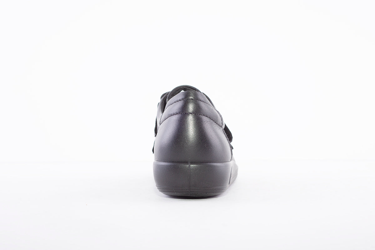 ECCO - 206513 VELCRO SHOE - BLACK LEATHER