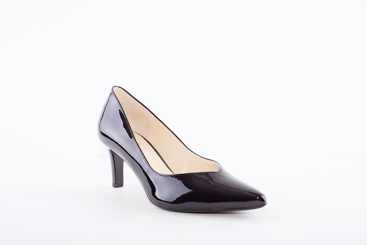 HOGL - 0-186724 BOULEVARD 60 - MEDIUM STILETTO HEEL COURT SHOE - BLACK PATENT