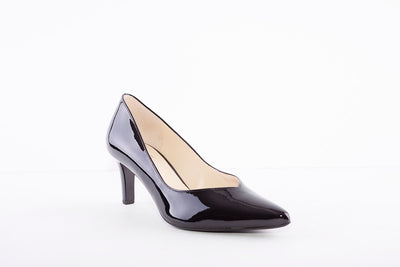 HOGL - 0-186724 BOULEVARD 60 - MEDIUM STILETTO HEEL COURT SHOE - BLACK PATENT