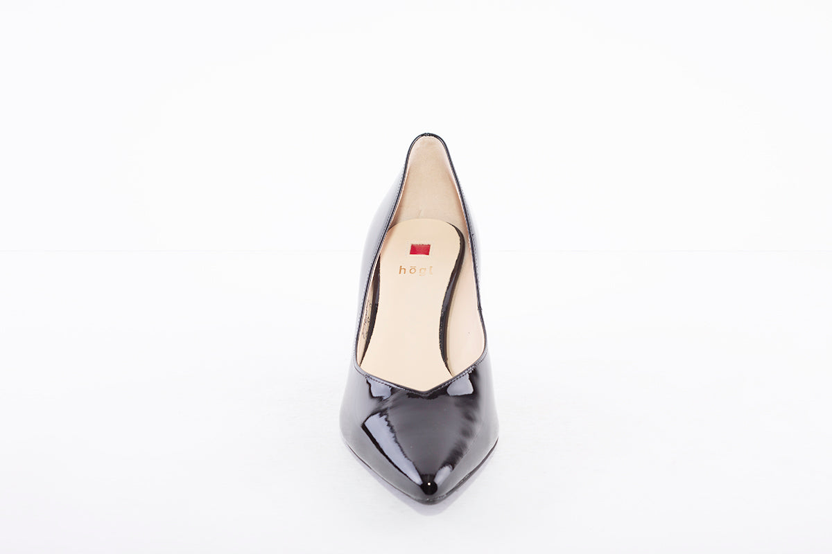HOGL - 0-186724 BOULEVARD 60 - MEDIUM STILETTO HEEL COURT SHOE - BLACK PATENT
