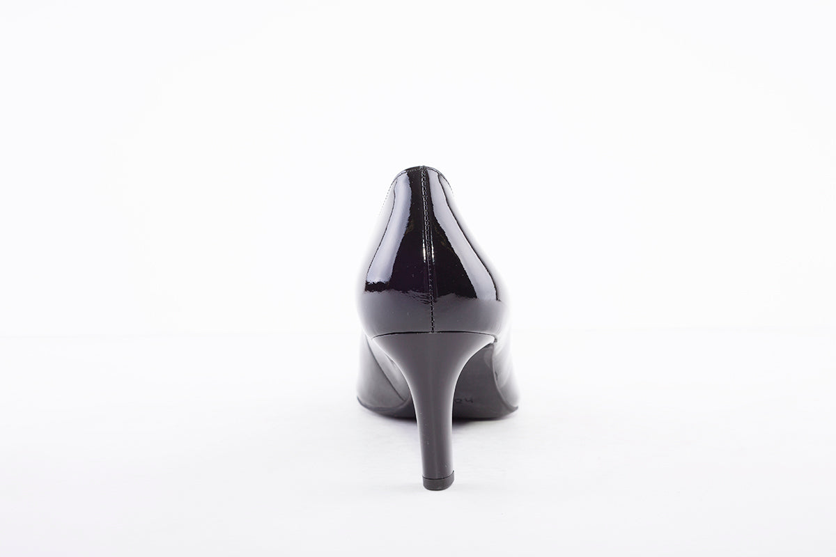HOGL - 0-186724 BOULEVARD 60 - MEDIUM STILETTO HEEL COURT SHOE - BLACK PATENT