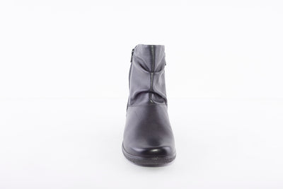 HOTTER - WHISPER ZIP ANKLE BOOT - BLACK LEATHER