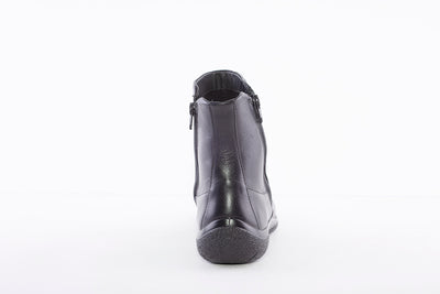 HOTTER - WHISPER ZIP ANKLE BOOT - BLACK LEATHER
