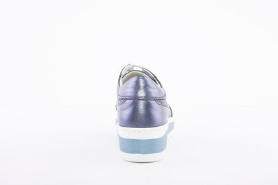 NOTTON - 2813 LOW WEDGE LACE UP COMFORT SHOE - BLUE