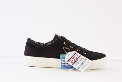SKECHERS - 113328 BOBS B EXTRA CUTE MOC-LACE CANVAS RUNNER - BLACK