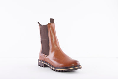 BUGATTI - 411-A4X30 FLAT GUSSET ANKLE BOOT - TAN LEATHER
