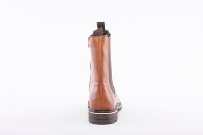 BUGATTI - 411-A4X30 FLAT GUSSET ANKLE BOOT - TAN LEATHER