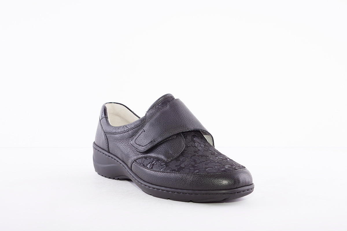 WALDLAUFER - 607K31 302 KYA-VELCRO STRETCH COMFORT SHOE-K FIT - BLACK