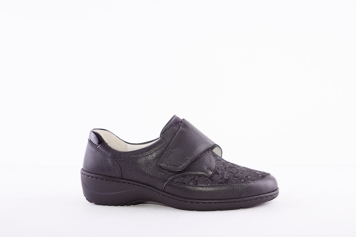WALDLAUFER - 607K31 302 KYA-VELCRO STRETCH COMFORT SHOE-K FIT - BLACK