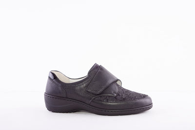 WALDLAUFER - 607K31 302 KYA-VELCRO STRETCH COMFORT SHOE-K FIT - BLACK