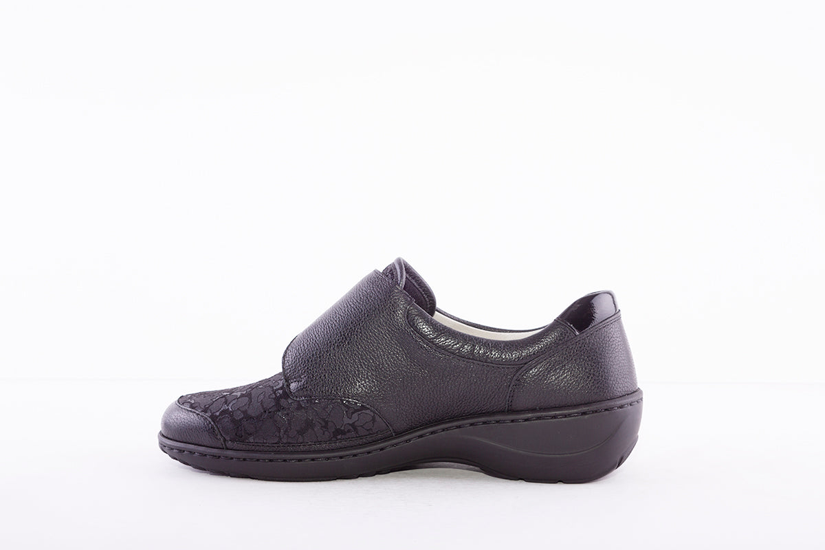 WALDLAUFER - 607K31 302 KYA-VELCRO STRETCH COMFORT SHOE-K FIT - BLACK