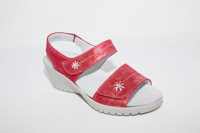 SUAVE - MEDIUM WEDGE COMFORT SANDAL - RED