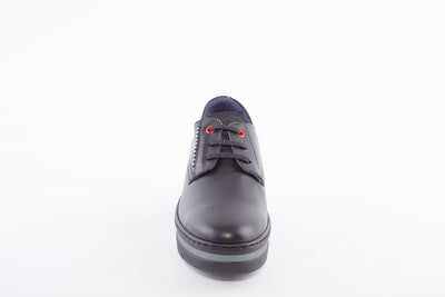 NOTTON - 3506 LACED WEDGE COMFORT SHOE - BLACK LEATHER