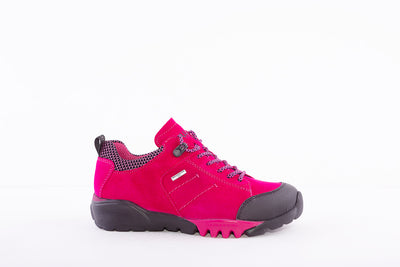WALDLAUFER - 787950 AMIATA LACED WATERPROOF WALKING SHOE - PINK SUEDE