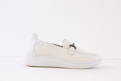 G COMFORT - 25285W SLIP-ON LOAFER - WHITE LEATHER