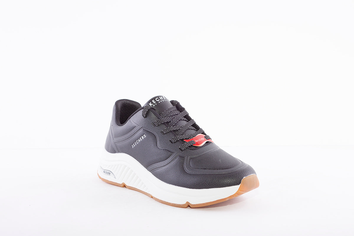 SKECHERS - 155570 ARCH FITS-MILES MILE MAKERS LACED TRAINER - BLACK