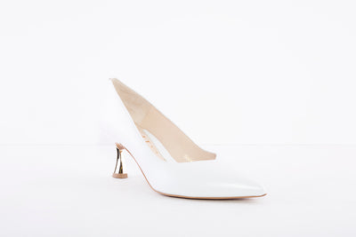 EMIS - 6047 MEDIUM HEEL DRESSY COURT SHOE - PEARL WHITE