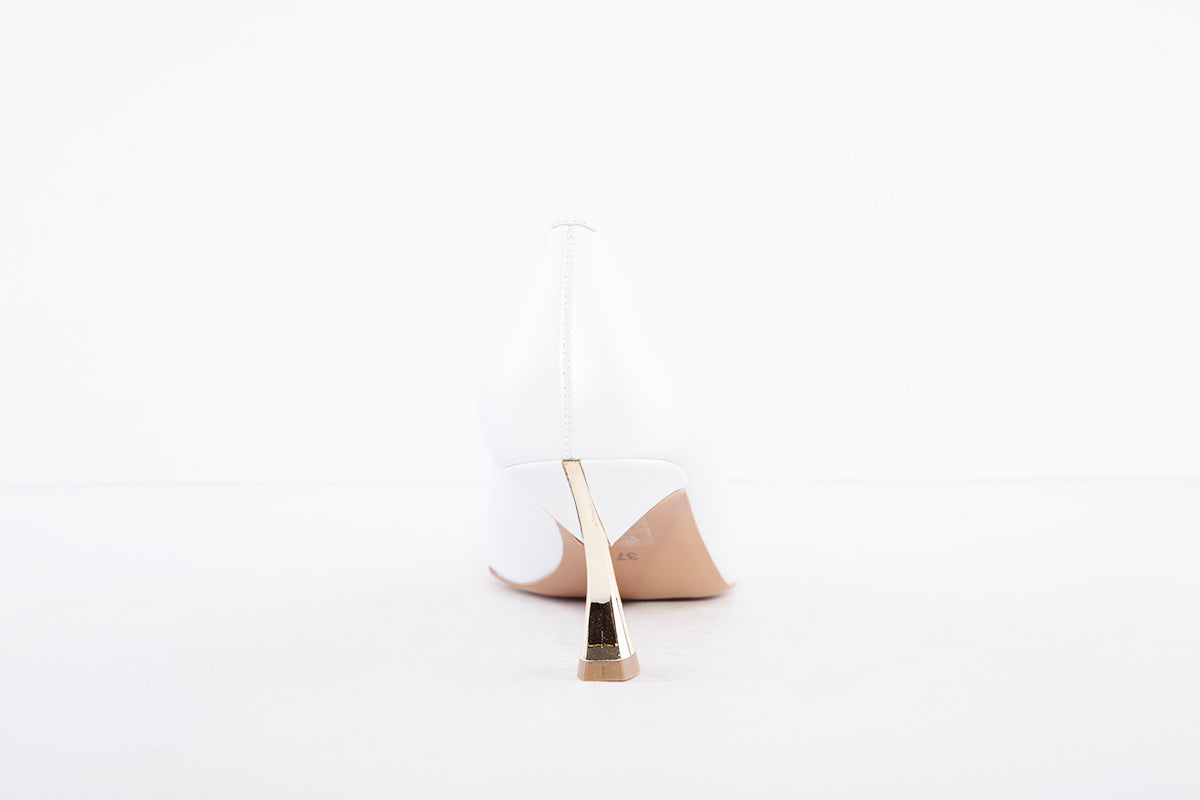 EMIS - 6047 MEDIUM HEEL DRESSY COURT SHOE - PEARL WHITE