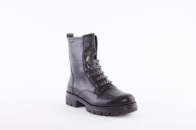 TAMARIS - 25282-001 ZIP MOC-CHAIN LOW HEEL ANKLE BOOT - BLACK