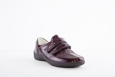 WALDLAUFER - 496301 HENNI-DOUBLE VELCRO SHOE-H WIDTH - WINE PATENT
