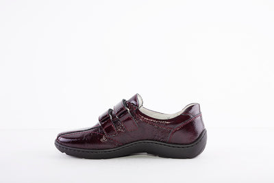 WALDLAUFER - 496301 HENNI-DOUBLE VELCRO SHOE-H WIDTH - WINE PATENT